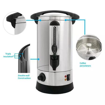 Cafetera Industrial Percolador De 22 Litros Y Doble Pared