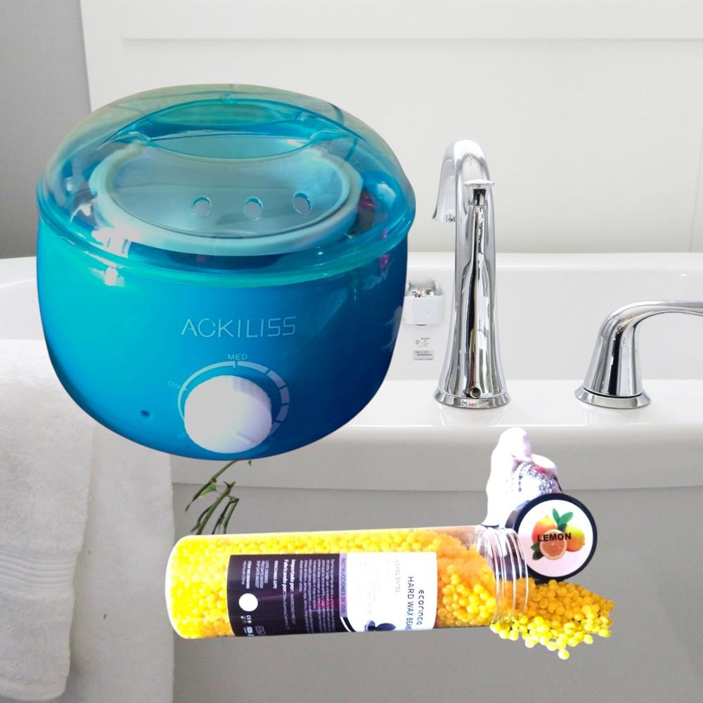 OLLA PARA CERA TURQUESA PACK CON CERA DEPILADORA LIMON 400 Gr