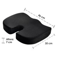 Cojin asiento herraje viscoelástica con gel y funda negra