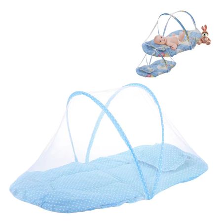 Cuna con Mosquitero para Bebe Generico Puntitos Niño