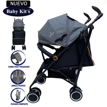 Coche Bastón Baby Kits fiesta 5249 Gris