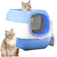 Arenero Led Doble Puerta para Gatos contra Bacterias Azul