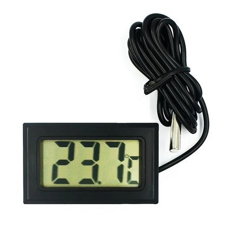 Medidor de Temperatura Digital con Sonda Termometro Negro
