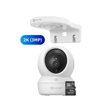 Cámara de seguridad H6C 2K 3MP inalámbrica + Soporte de montaje + Micro SD 64GB - Ezviz FLF
