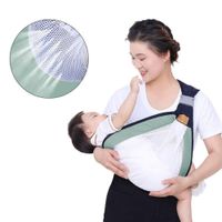 Porta Bebe Fular Verde con Malla Blanca