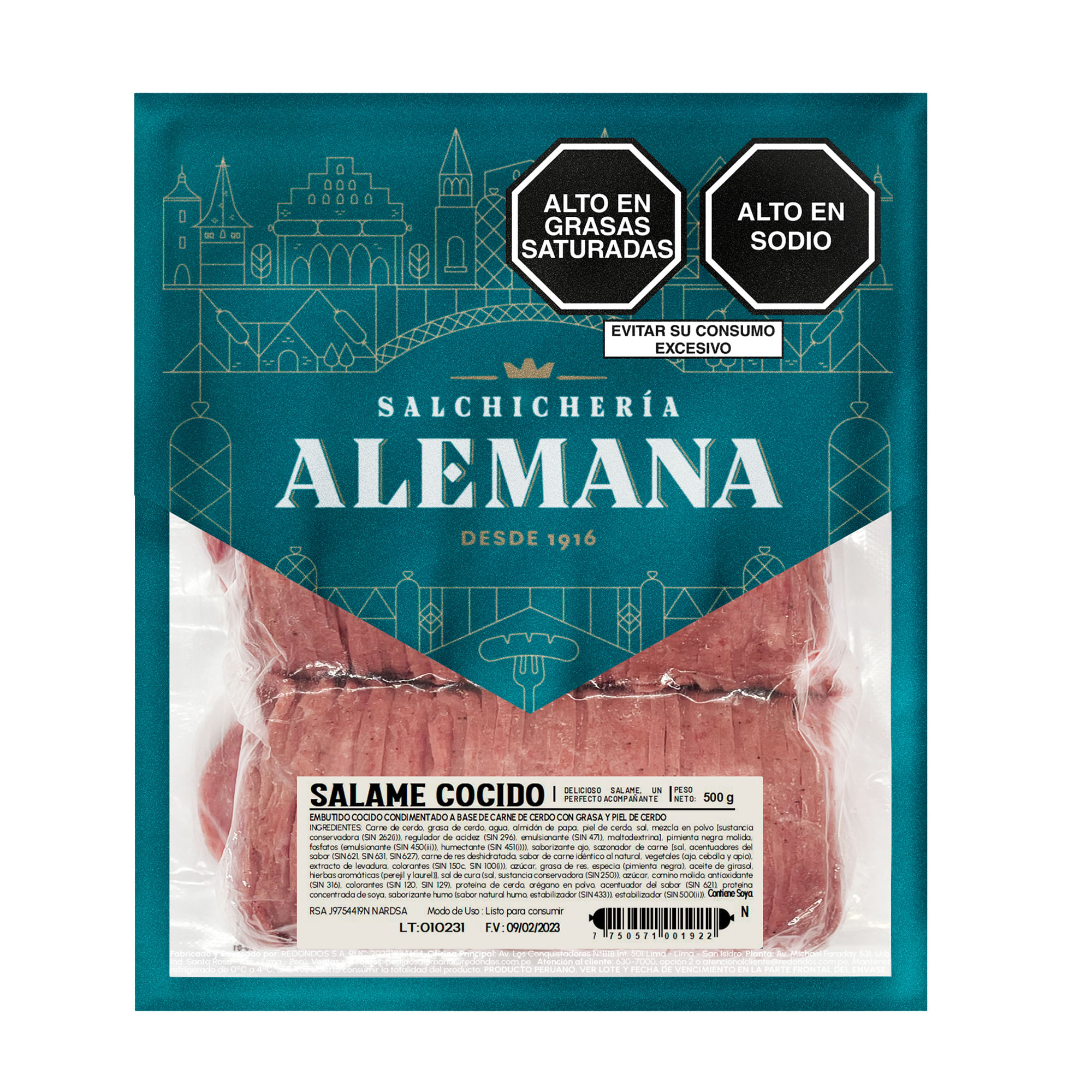 Salame S. ALEMANA Paquete 500g