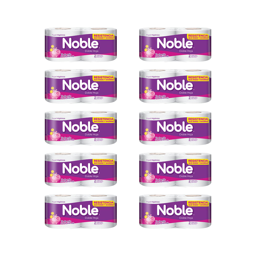 Papel Higiénico NOBLE Plancha 10 paquetes x 2un c/u