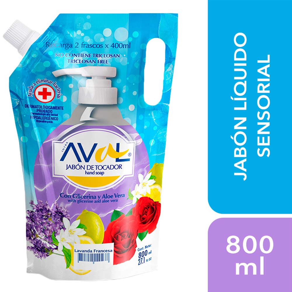 Jabón Líquido AVAL de Tocador Lavanda Doypack 800ml