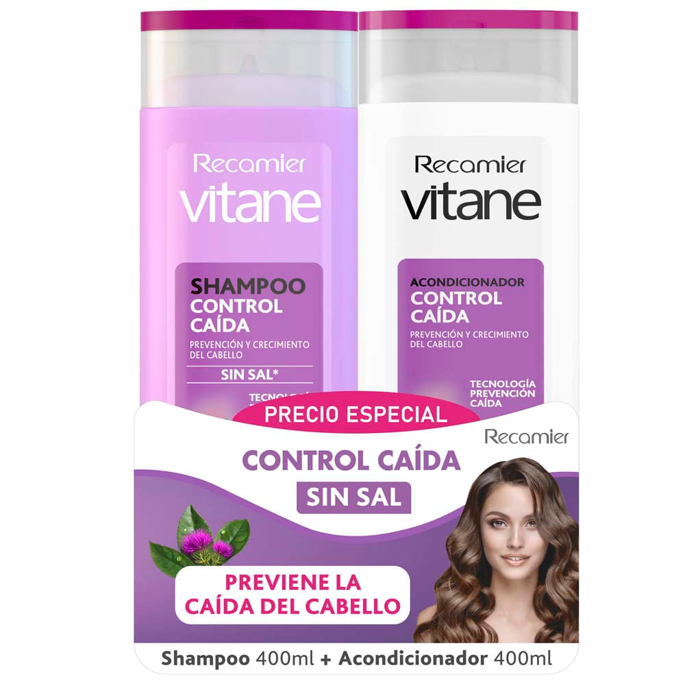 Pack Shampoo VITANE Control Caída Frasco 400ml  + Acondicionador VITANE Control Caída Frasco 400ml