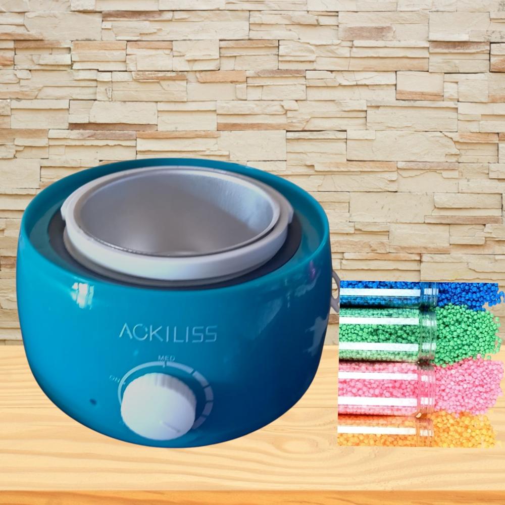 OLLA PARA CERA DEPILADORA ACKILISS COLOR TURQUESA