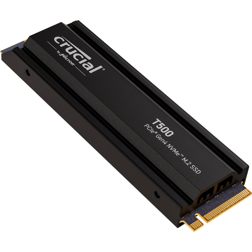 Crucial SSD Interno M.2 2TB T500 PCIe 4.0 x4 con Disipador de Calor - Lecturas Secuenciales hasta 74