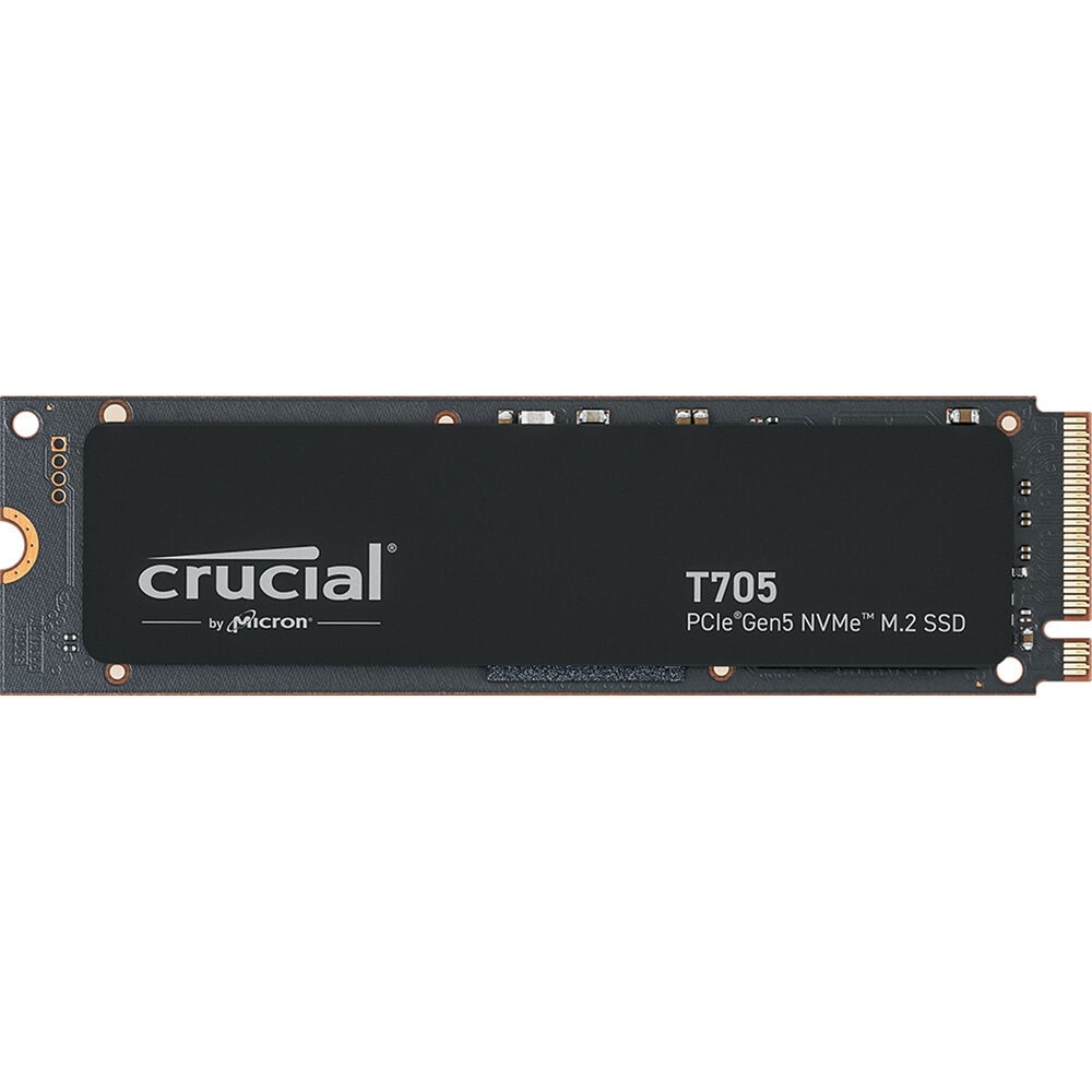 Crucial 2TB T705 NVMe PCIe 5.0 M.2 SSD Interno - 14500 MB/s Lectura, 12700 MB/s Escritura, 1200 TBW,