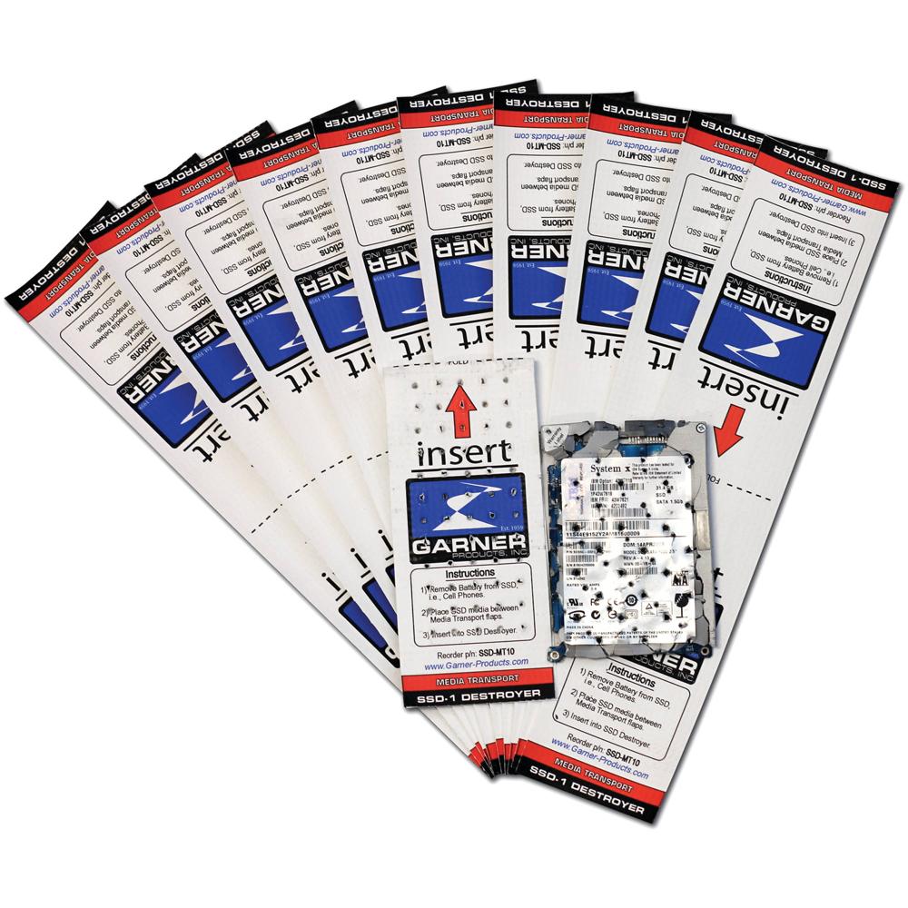 Garner SSD-MT Insert para SSD-1 Destruidor de Estado Sólido y Flash (Paquete de 10)