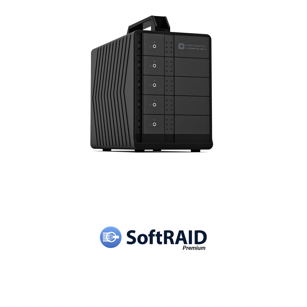 Oyen Digital Fortis 5C 80TB - Array de Discos Externos de 5 Bahías con SoftRAID 8 Premium Kit, 5 x 1