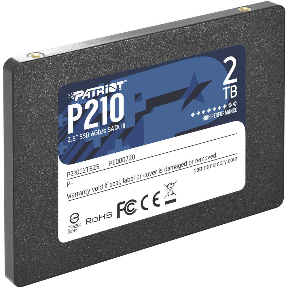 Patriot 2TB P210 SSD SATA III 2.5"" - 520 MB/s Lectura, 430 MB/s Escritura