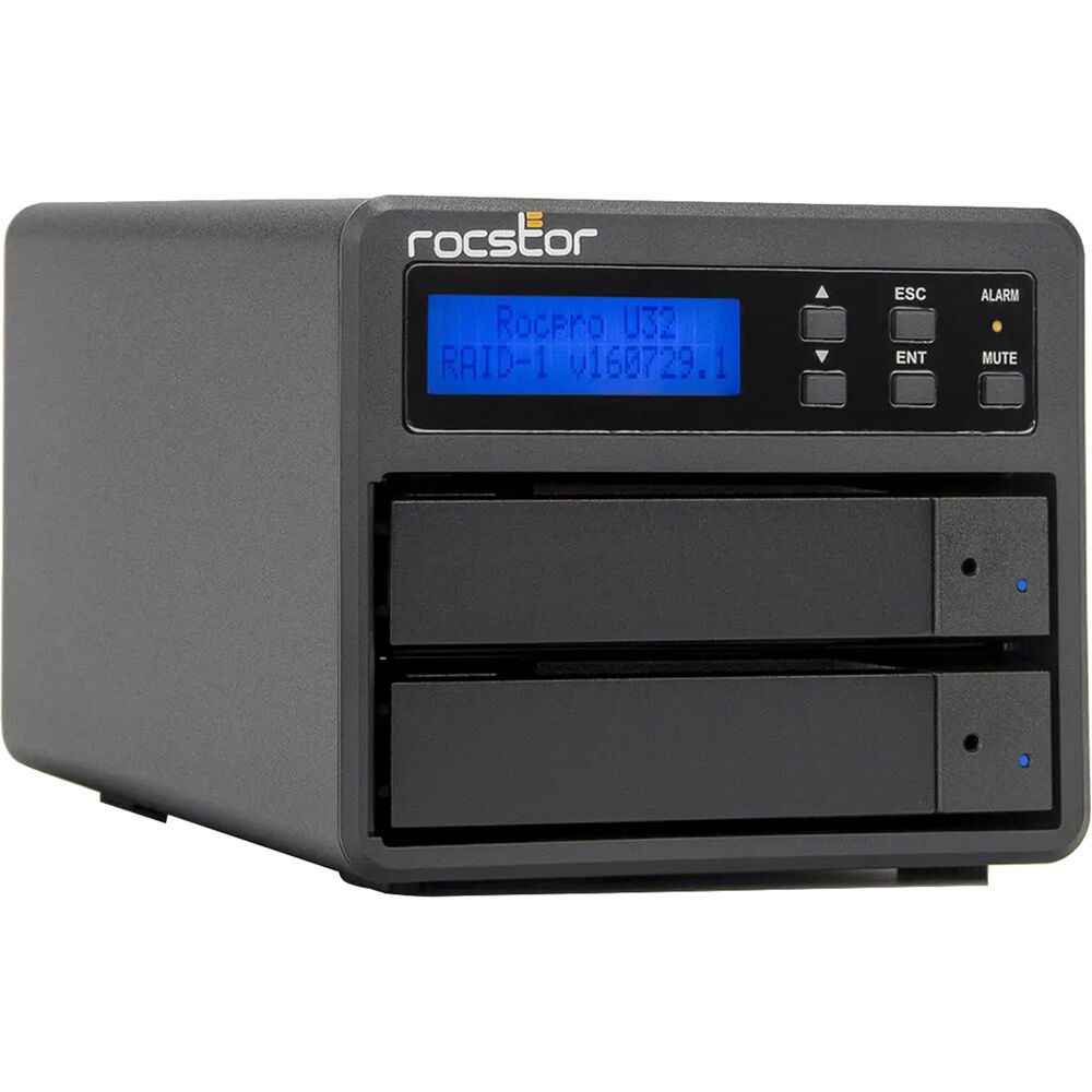 Rocstor Rocpro U33 Escritorio 16TB 2-Bay USB Tipo-C RAID Array (2 x 8TB HDDs) - Compatible con macOS