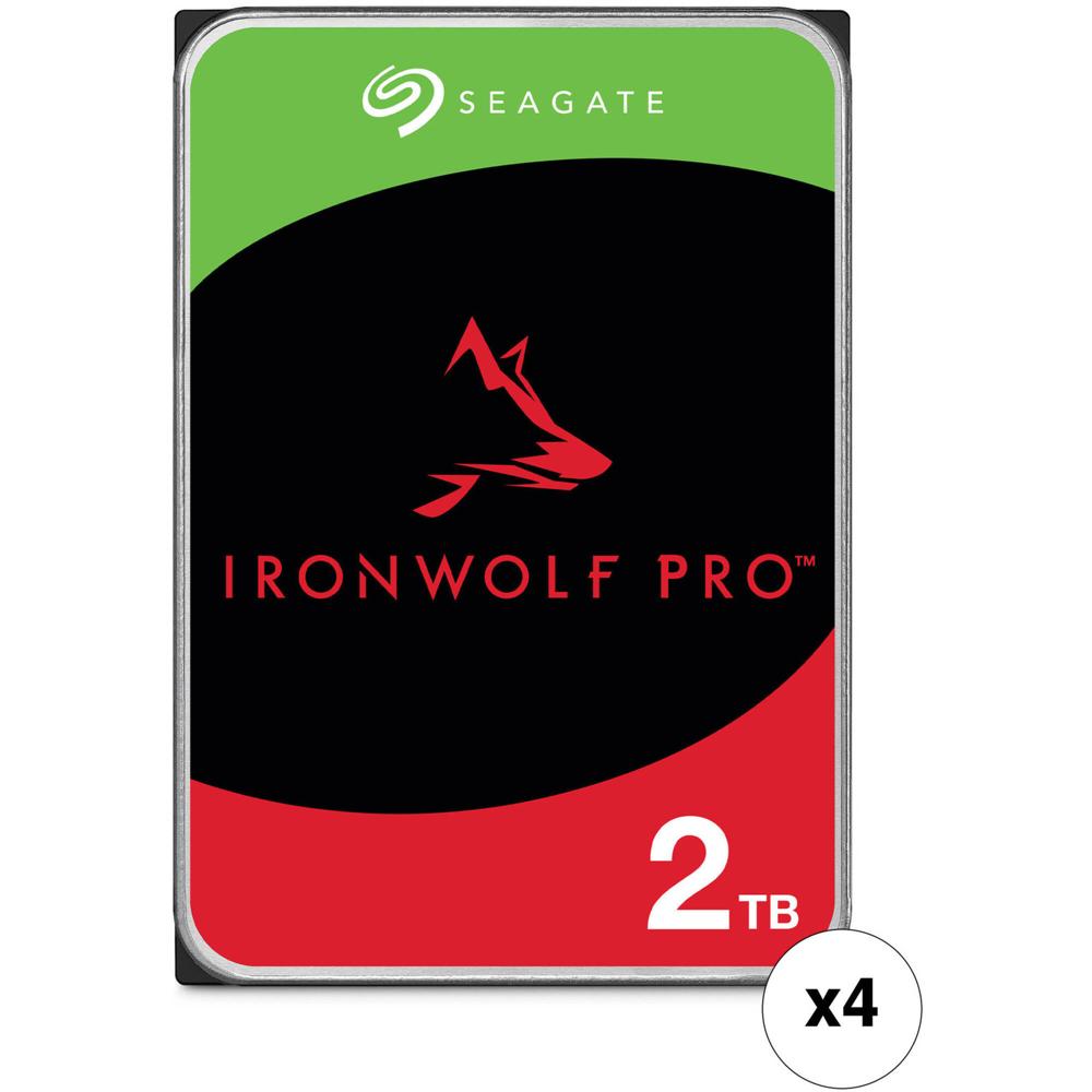 Seagate 2TB IronWolf Pro 7200 rpm SATA III 3.5"" HDD Interno NAS (CMR, Retail, Paquete de 4) - Capaci