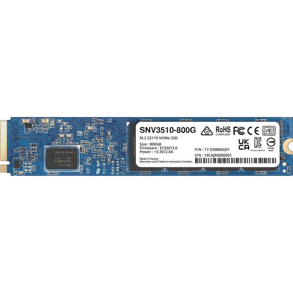 Synology 800GB SNV3510 NVMe M.2 22110 SSD - Rendimiento Superior para NAS con PCIe 3.0, 3100 MB/s Le