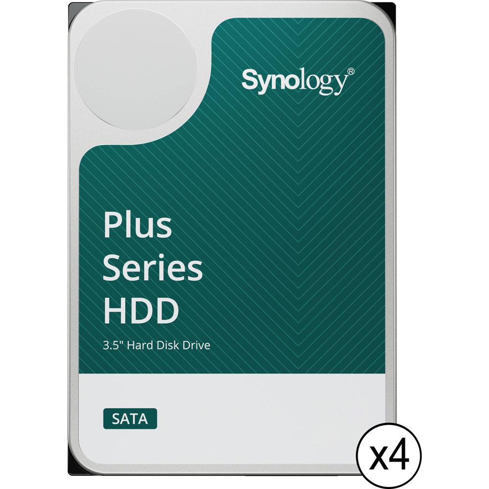 Synology 12TB HAT3310 Plus Series SATA III 3.5"" HDD Interno NAS (Paquete de 4) - 7200 rpm, 512MB Cac