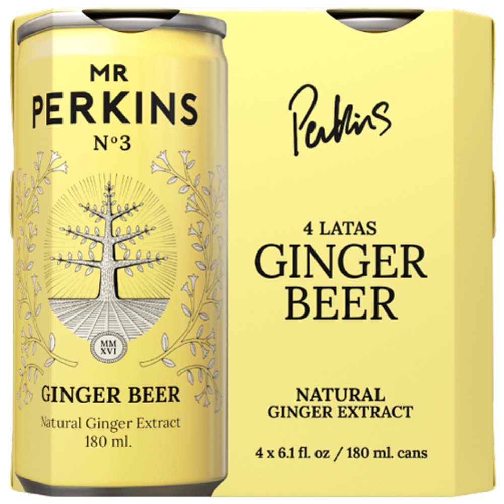 Agua Saborizada MR PERKINS Beer Lata 180ml Paquete 4un