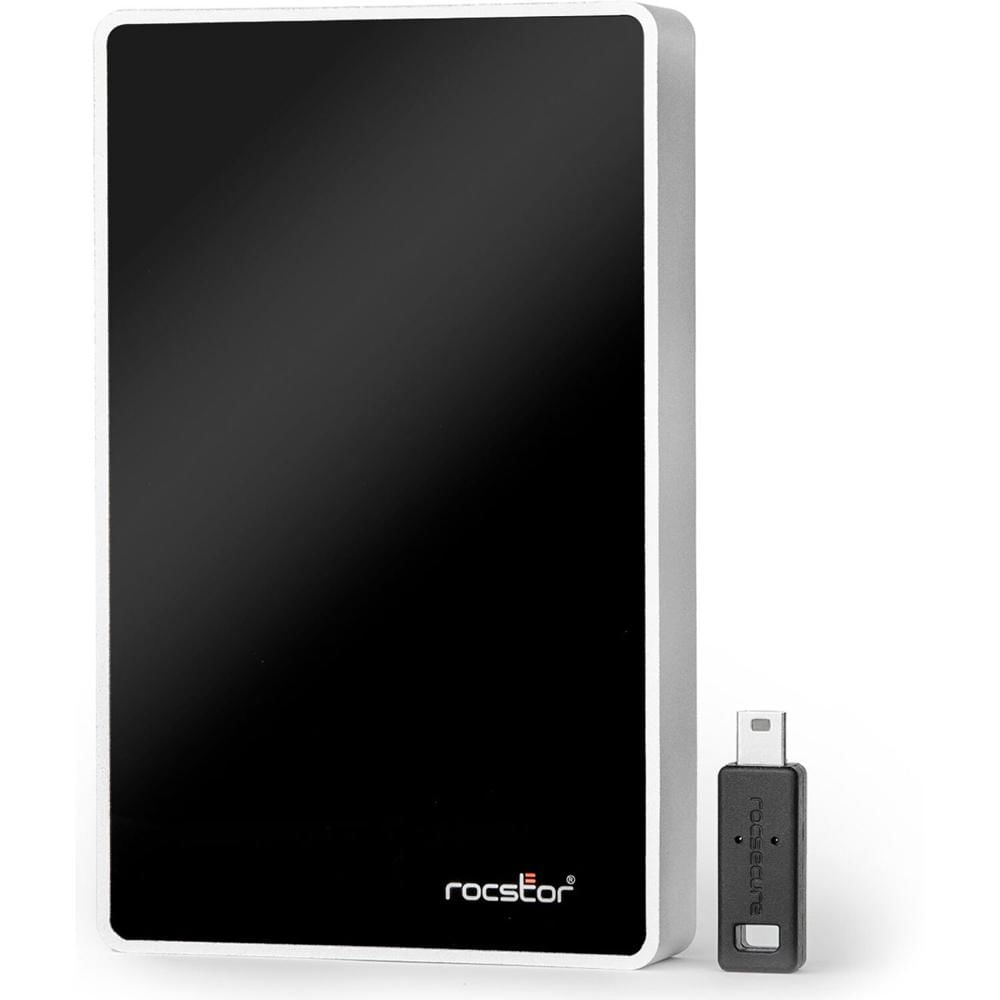 Rocstor 2TB Rocsecure EX32 HDD Portátil Encriptado USB 3.1 Gen 1 - Autenticación por Token, Encripta