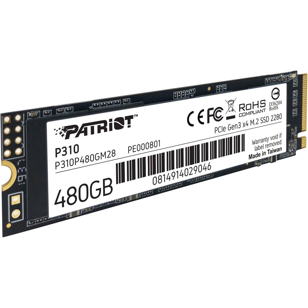 Patriot P310 480GB SSD M.2 PCIe 3.0 NVMe - 1,700 MB/s Lectura, 1,500 MB/s Escritura, 240TB TBW, Smar