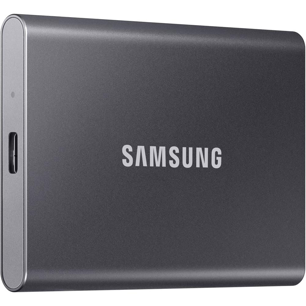 Samsung SSD Portátil T7 de 1TB (Gris Titanio) - USB 3.2 Gen 2, PCIe NVMe, Velocidades de Lectura has