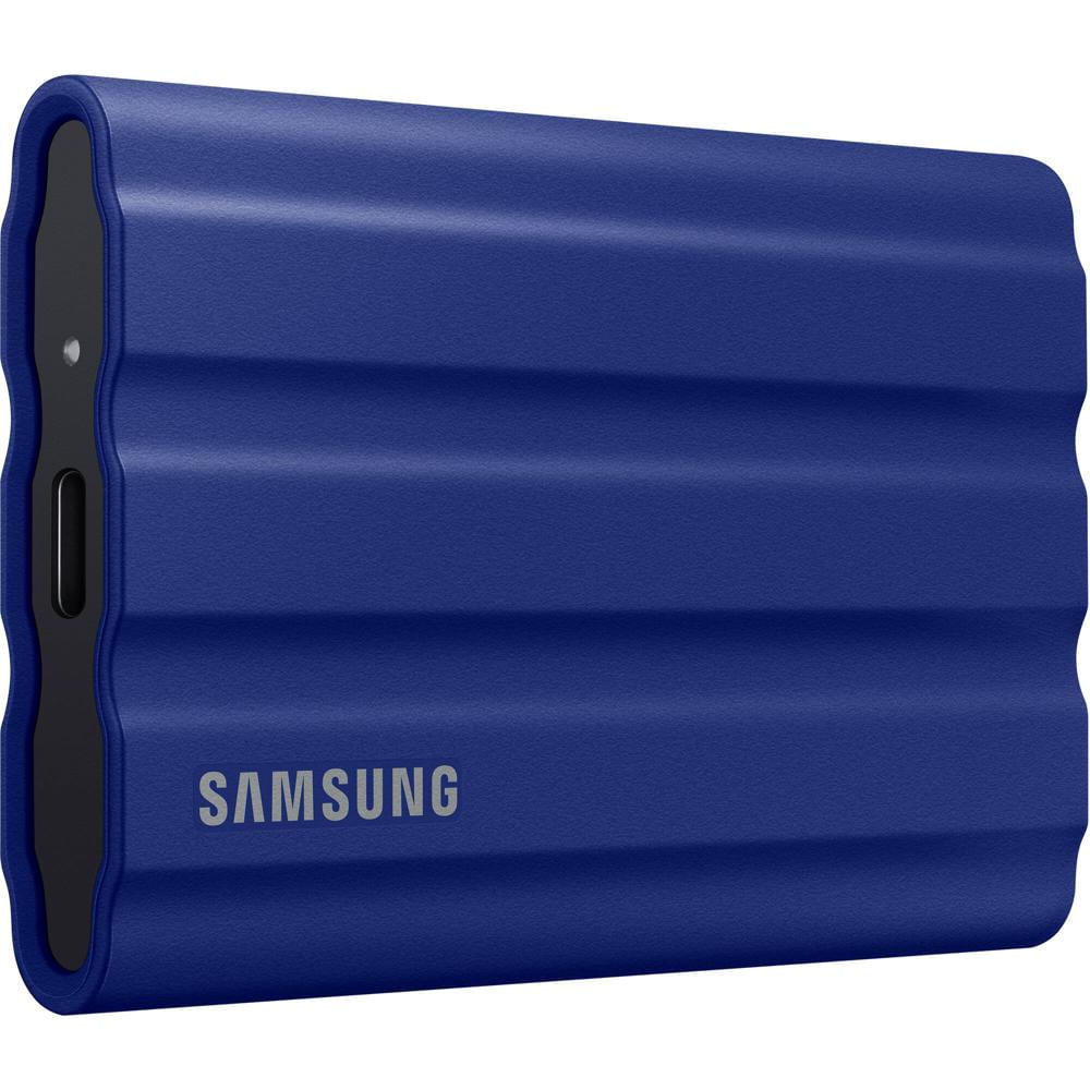 Samsung 1TB T7 Shield SSD Portátil (Azul) - 1TB, USB 3.2 Gen 2, PCIe NVMe, Velocidades de Lectura ha