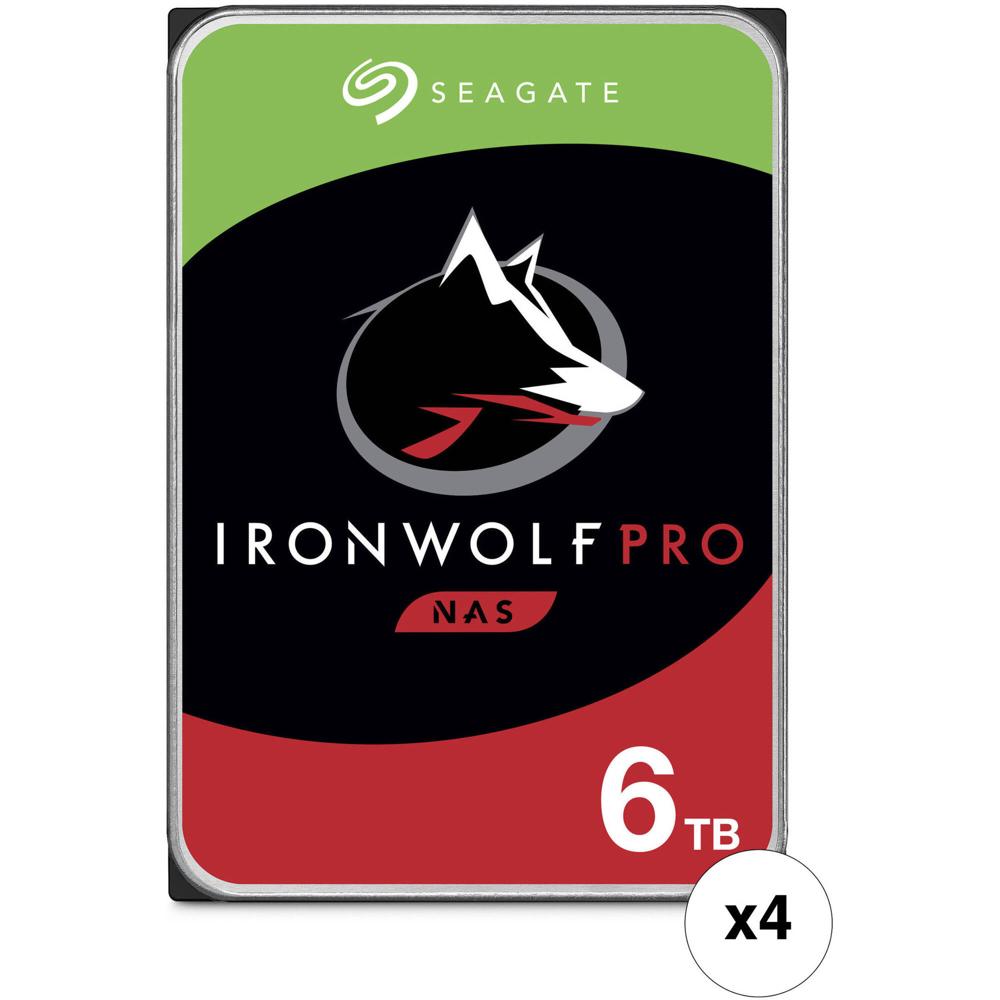 Seagate 6TB IronWolf Pro 7200 rpm SATA III 3.5"" HDD Interno NAS (CMR, Retail, Paquete de 4) - Capaci