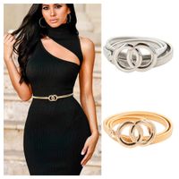 Cinturón Correa Elástica Bella para Mujer - Dorado