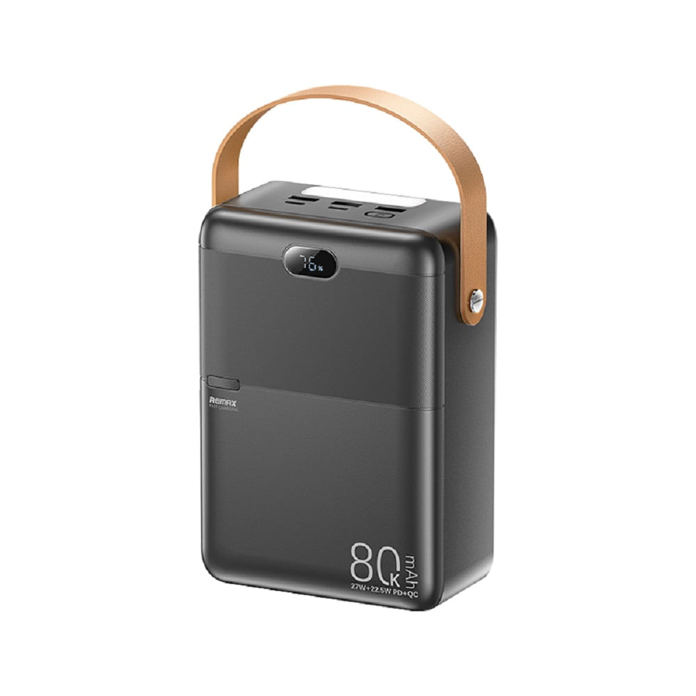 Cargador portátil Remax modelo rpp 118 80000mah pd27w qc 22.5w gris