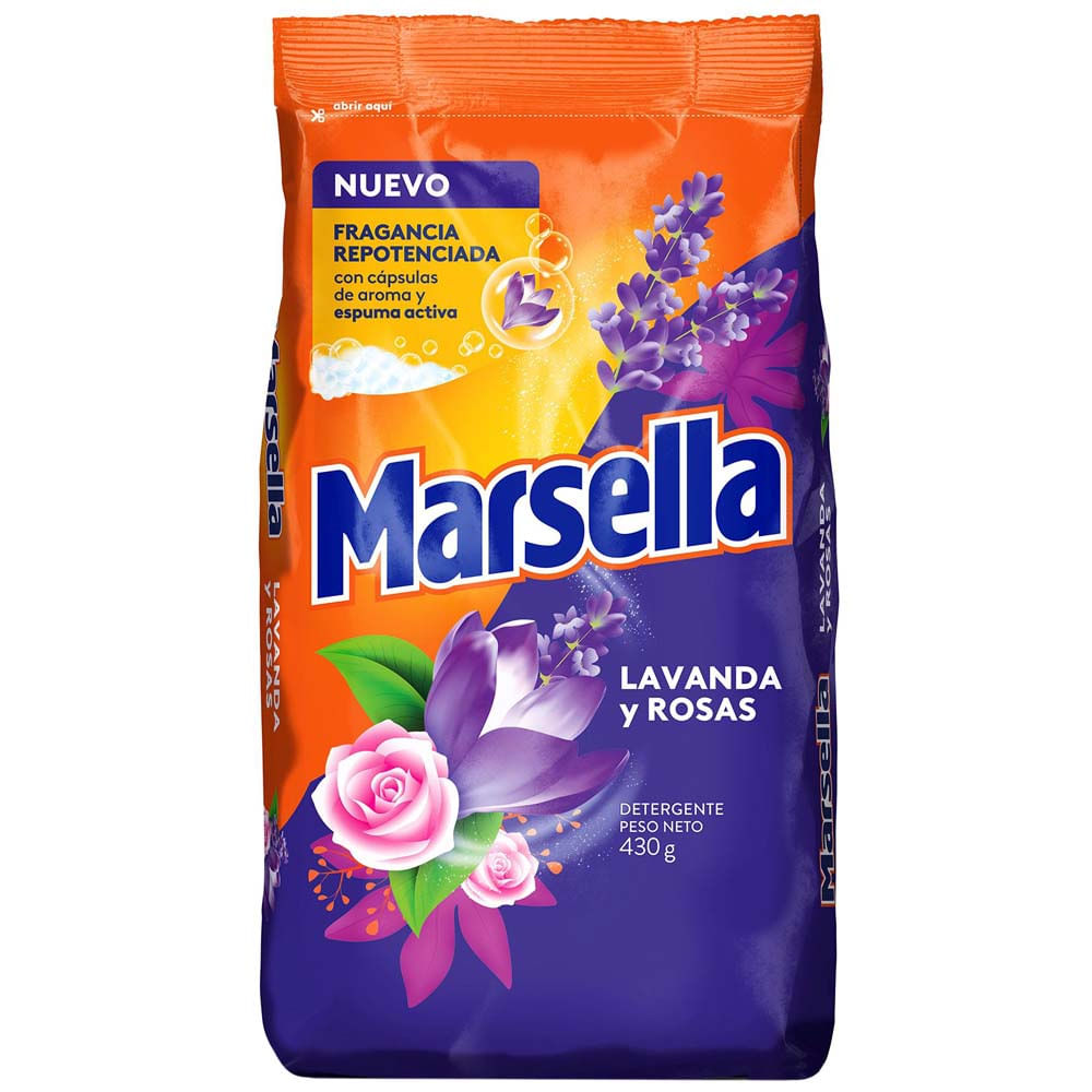 Detergente MARSELLA Lavanda y Rosas Bolsa 430g