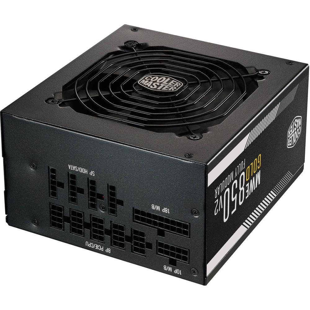 Fuente de Poder Cooler Master MWE Gold V2 850W 80 PLUS Gold Modular - 850W, Ventilador de 120mm, 4 C