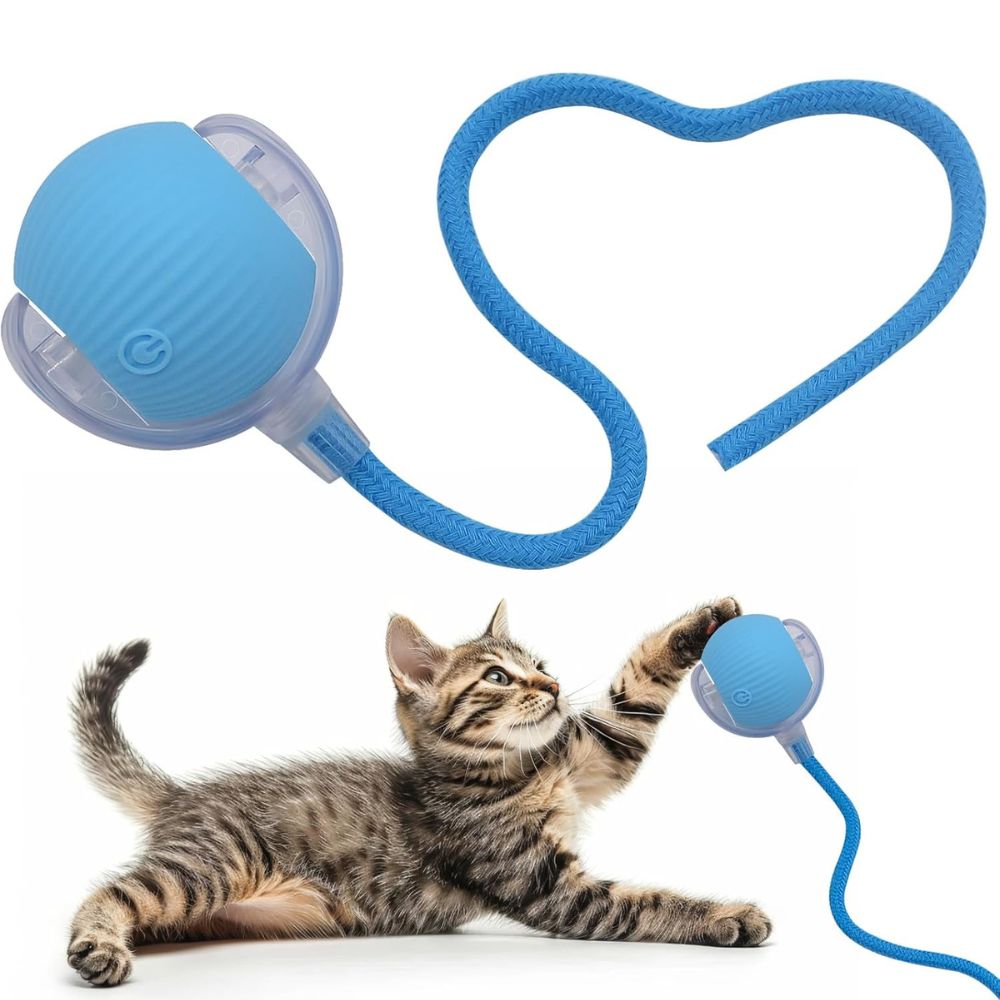 Pelota Interactiva para Gatos con Soga Juguete Inteligente LED