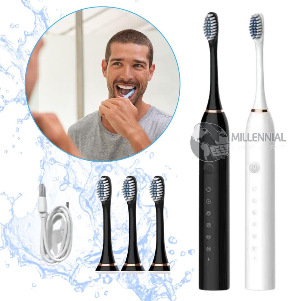 Cepillo de Dientes Eléctrico con Cuatro repuestos Recargable Hombre