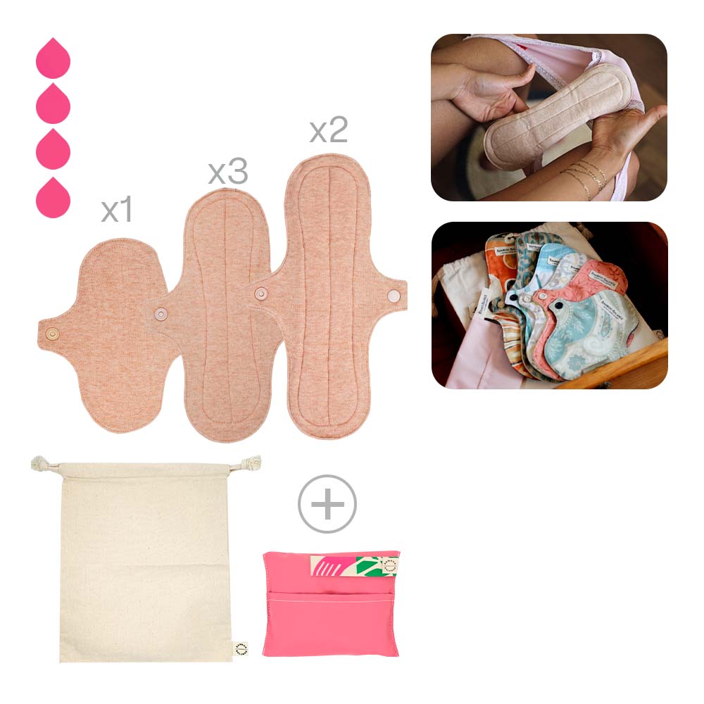 Toalla Higiénica de Tela Bamboo Balance Pack Flujo Medio Vicuña