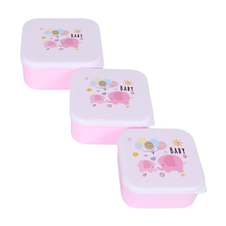 Set de 3 Contenedores Lonchera Kids Orange Multicolor de Polietileno