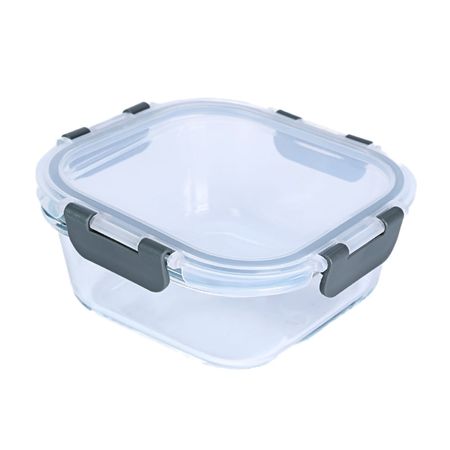 Taper de Vidrio Cuadrado Hermético 700ml Orange