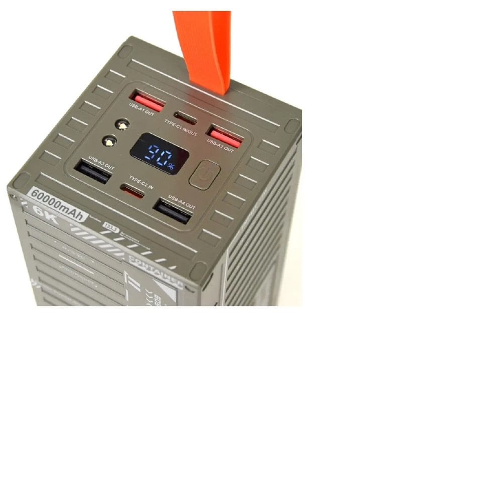 Cargador portátil Remax modelo  rpp 609 con luz led 60000 mah 20w 22.5w  verde