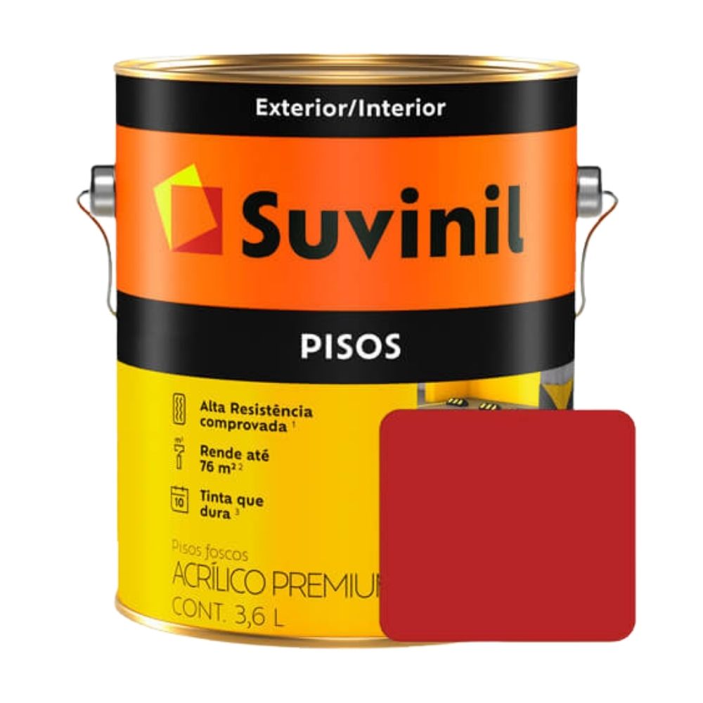 Pintura Latex para Pisos Suvinil Rojo 3.6 litros