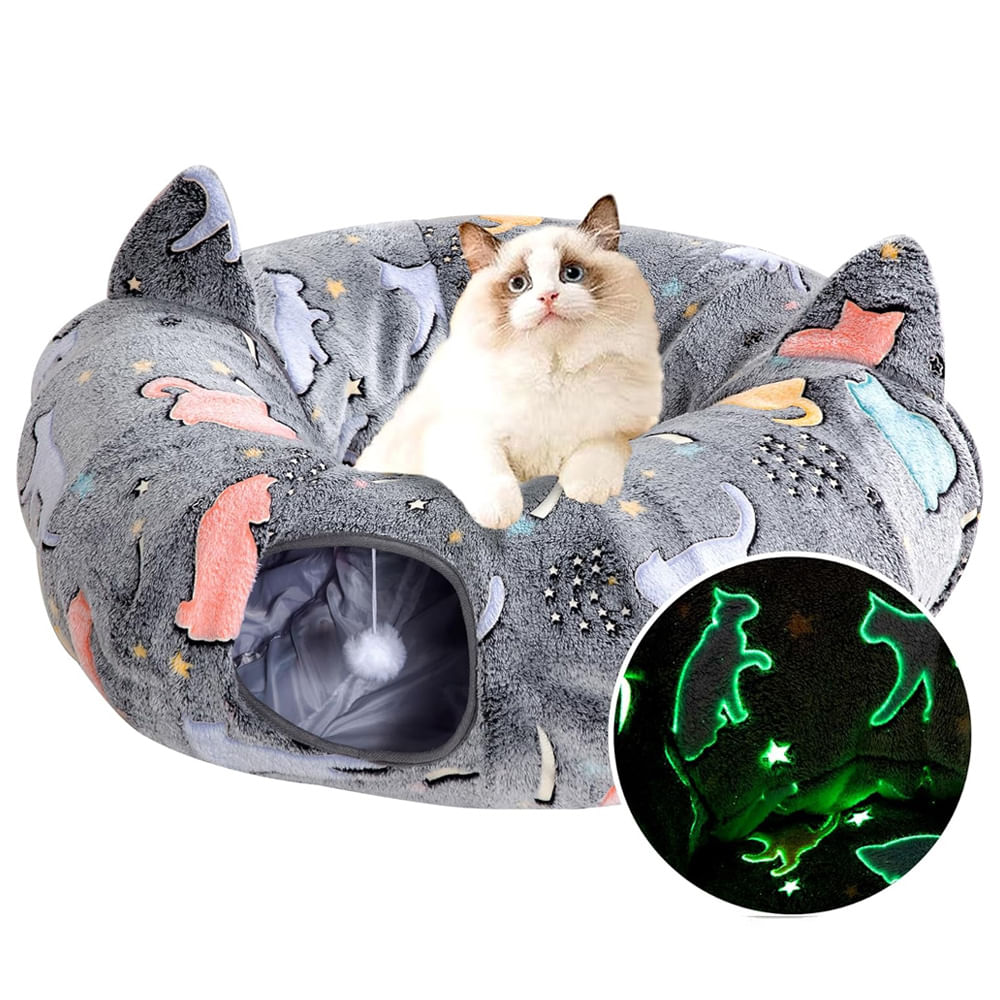 Túnel para Gatos con Cogín, Brilla en la Oscuridad