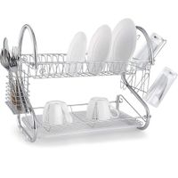 Escurridor de Platos Rack de Cocina 2 Niveles Cromado