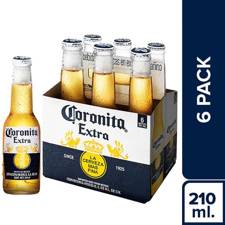Cerveza CORONITA Extra 6 Pack Botella 210ml | plazaVea - Supermercado