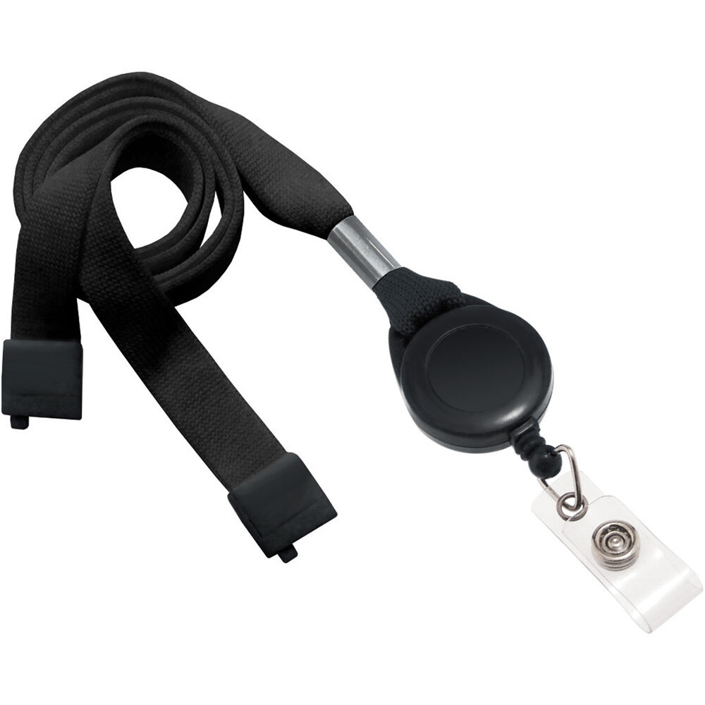 Lanyard Breakaway Tubular Plano BRADY PEOPLE ID con Carrete Ranurado y Correa de Vinilo Transparente