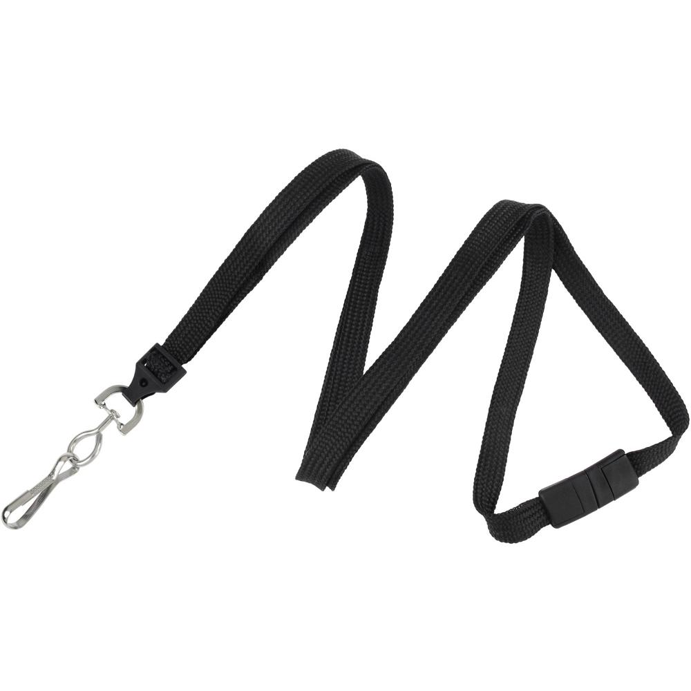 Lanyard de Seguridad BRADY PEOPLE ID 3/8"" con Adaptador Universal y Gancho Giratorio (Negro, Paquete