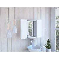 Gabinete Mueble de Baño Gaia Blanco 2 Puertas y Espejo R&R MUEBLES