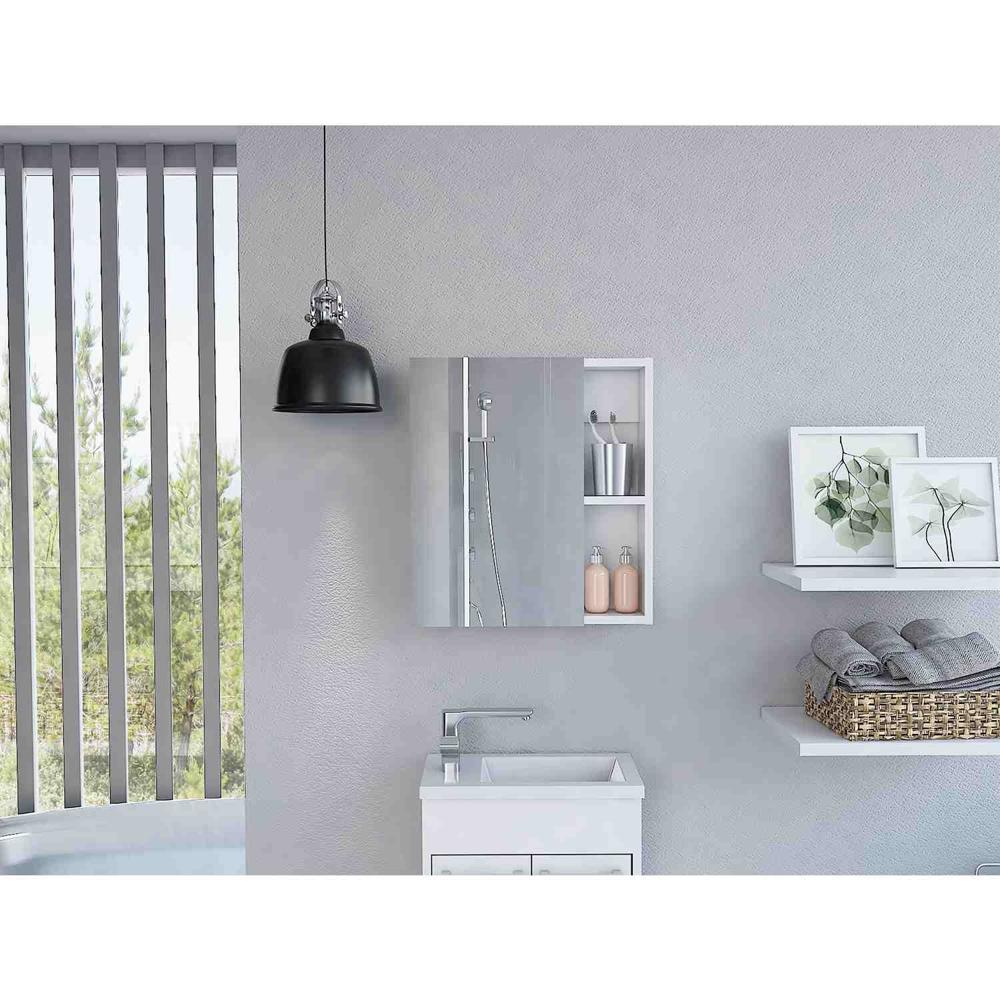 Gabinete Mueble de Baño Amaya Blanco 1 Puerta y Espejo R&R MUEBLES