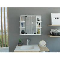 Gabinete Mueble de Baño Enara Blanco 1 Puerta y Espejo R&R MUEBLES