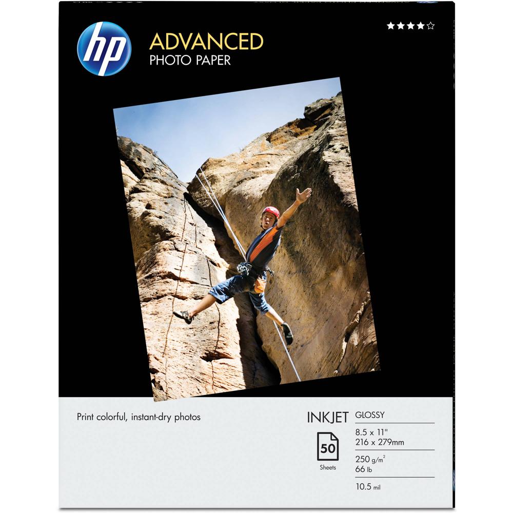 HP Papel Fotográfico Glossy Avanzado para Inyección de Tinta (L) 8.5x11"" - 50 Hojas