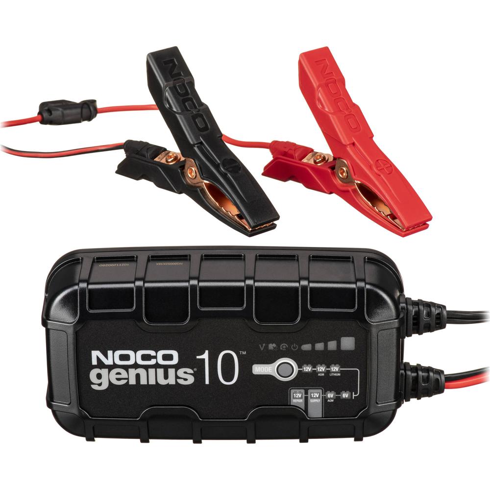 Cargador de Baterías NOCO Genius10 10A - Carga Baterías de 6V y 12V, Restaura Baterías Sulfatadas, A